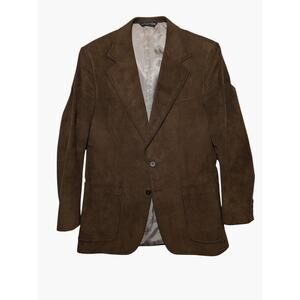 Vintage Halston Faux Suede Blazer – Neiman Marcus – Brown – Men’s M (Est.)